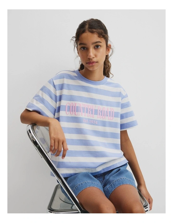 Teen Heritage T-shirt in Blue Stripe image 3
