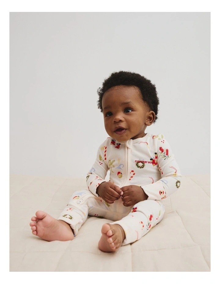 Organically Grown Cotton Festive Print Jumpsuit in Multi image 1