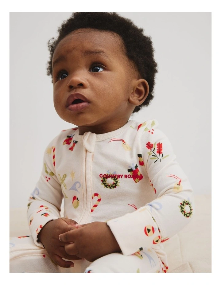 Organically Grown Cotton Festive Print Jumpsuit in Multi image 2