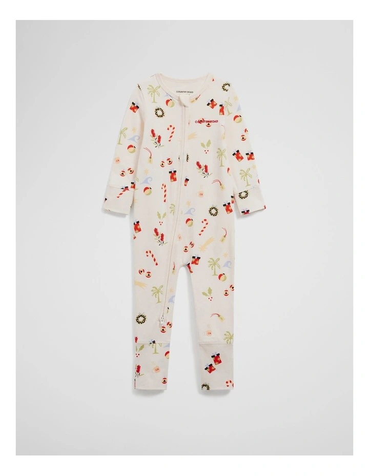 Organically Grown Cotton Festive Print Jumpsuit in Multi image 3