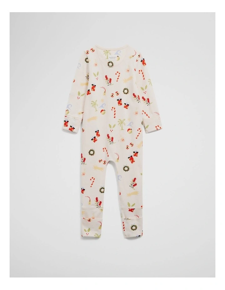 Organically Grown Cotton Festive Print Jumpsuit in Multi image 4