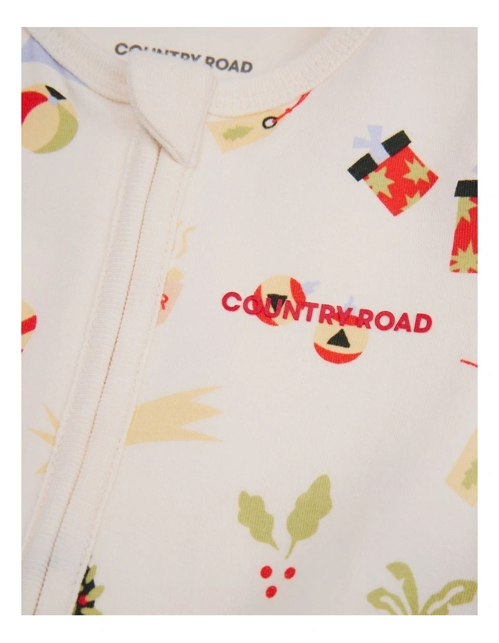 Organically Grown Cotton Festive Print Jumpsuit in Multi image 5