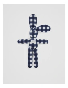 Organically Grown Cotton Gingham Print Bunny in Navy