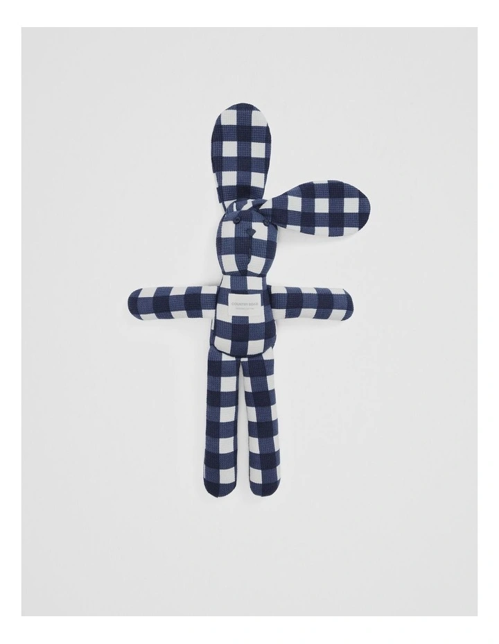 Organically Grown Cotton Gingham Print Bunny in Navy image 1