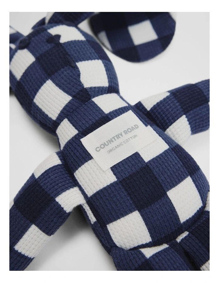 Organically Grown Cotton Gingham Print Bunny in Navy image 3