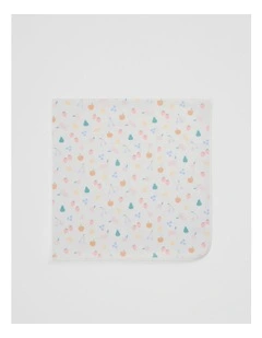 Organically Grown Cotton Fruit Print Blanket in Marsh Multi