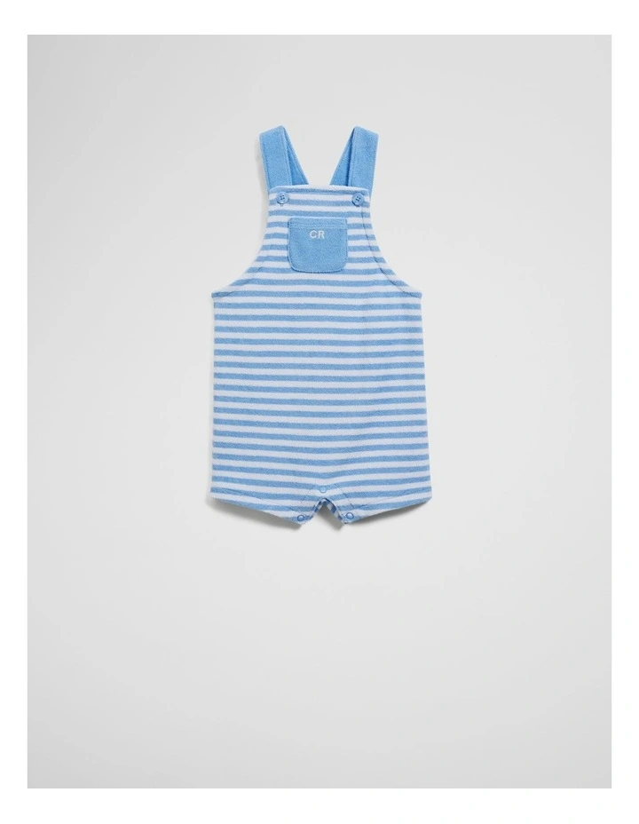 Organically Grown Cotton Terry Overall in Cloud Stripe image 4