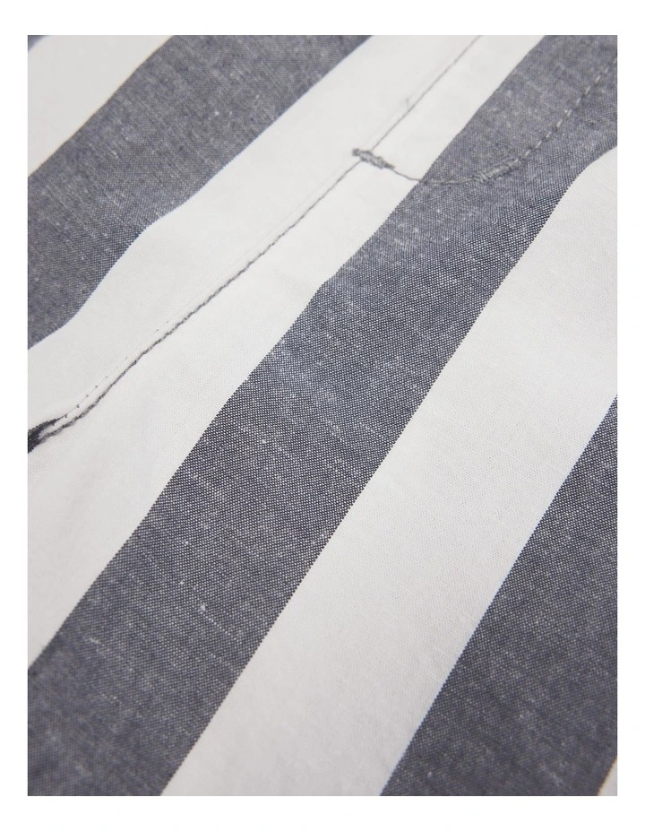 Organically Grown Cotton Blend Stripe Pull-on Short in Navy image 6