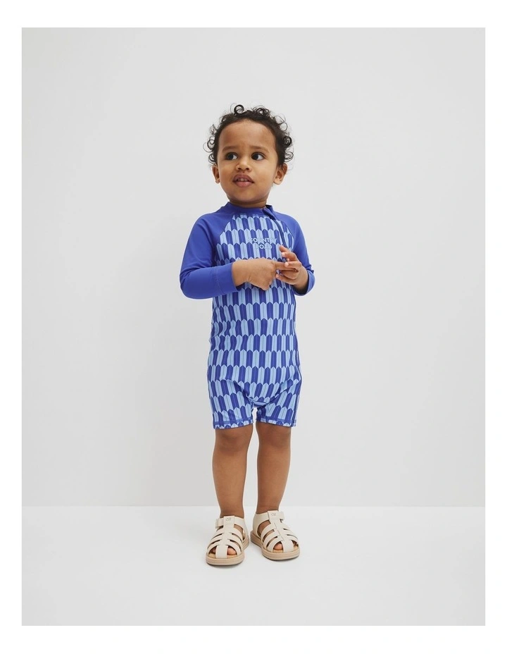 Geometric Logo Swimsuit in Cobalt Blue image 1