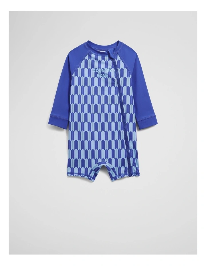 Geometric Logo Swimsuit in Cobalt Blue image 4