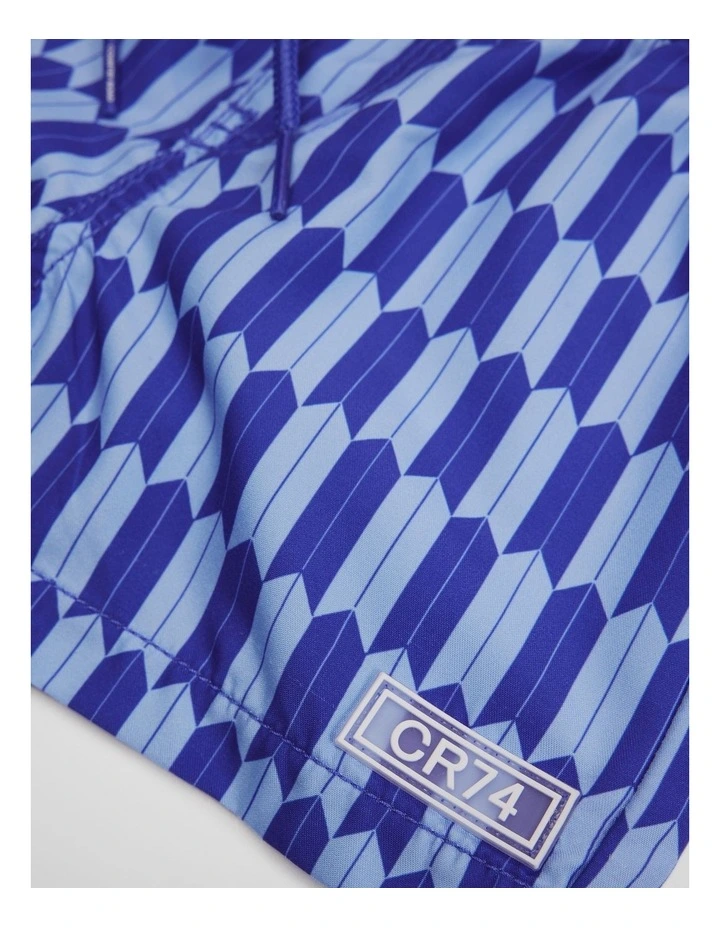 Geometric Board Short in Cobalt Blue image 2