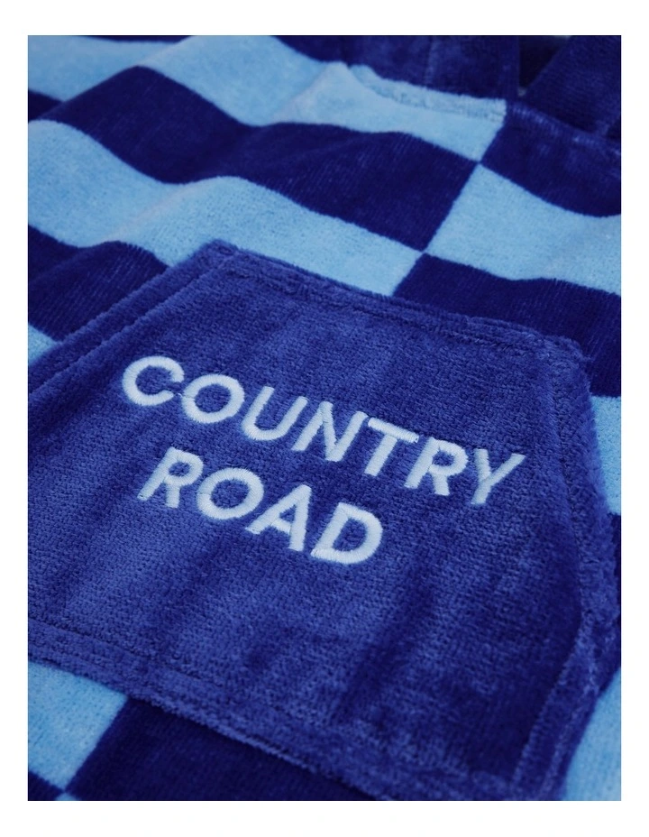 Block Stripe Poncho in Cobalt Blue image 3