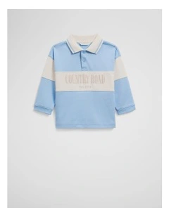 Organically Grown Cotton Logo Rugby T-shirt in Cloud