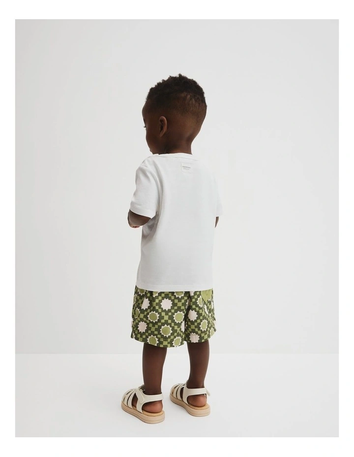 Organically Grown Cotton Boucle Logo T-shirt in Marshmallow image 3
