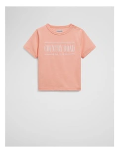 Australian Cotton Heritage T-shirt in Peach Multi