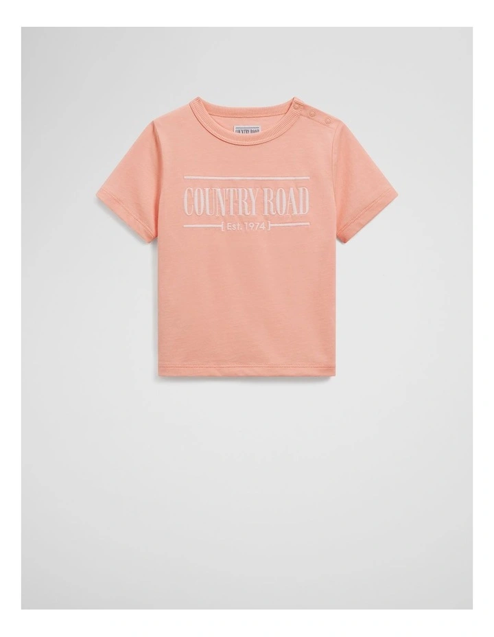 Australian Cotton Heritage T-shirt in Peach Multi image 1