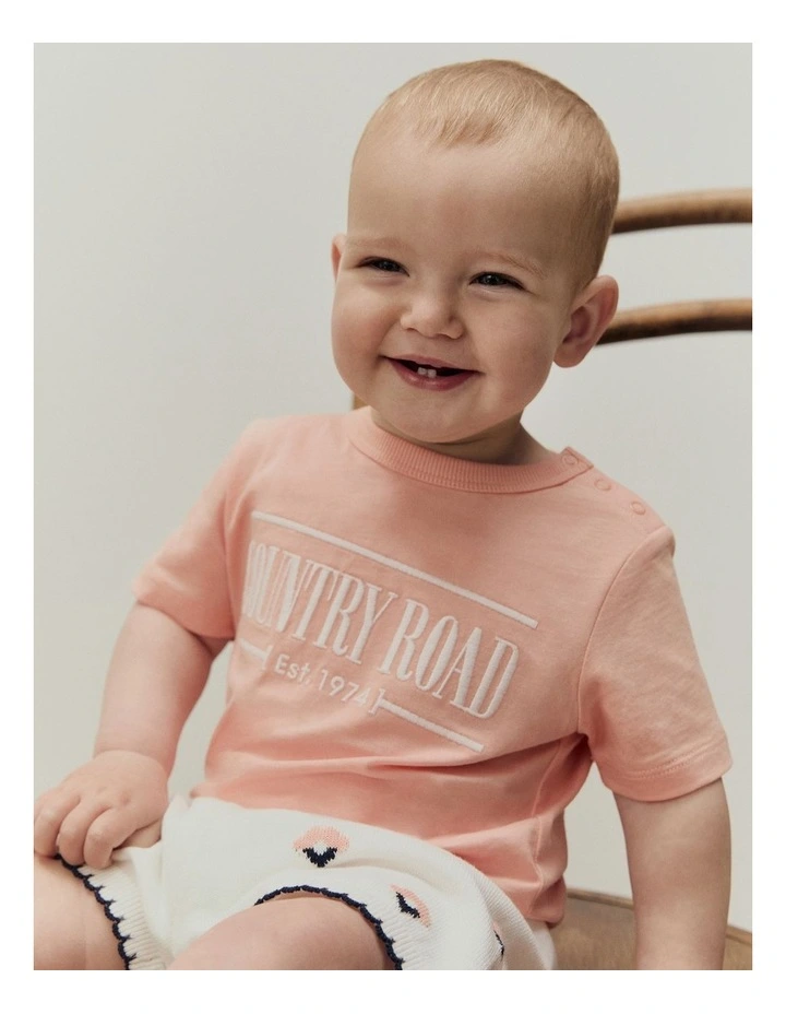 Australian Cotton Heritage T-shirt in Peach Multi image 2
