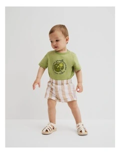 Organically Grown Cotton Grasshopper T-shirt in Pear