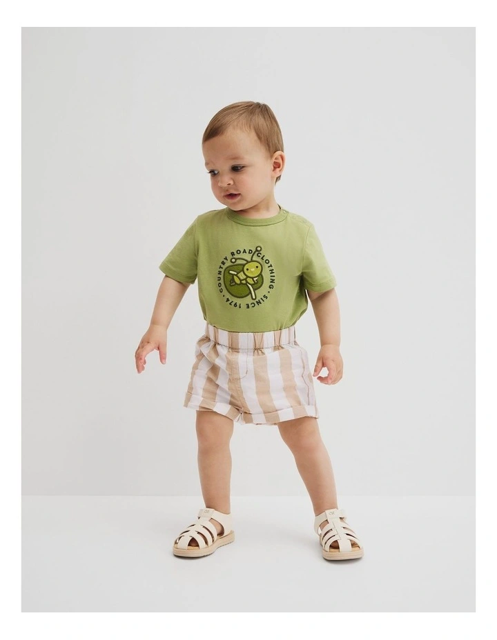 Organically Grown Cotton Grasshopper T-shirt in Pear image 1