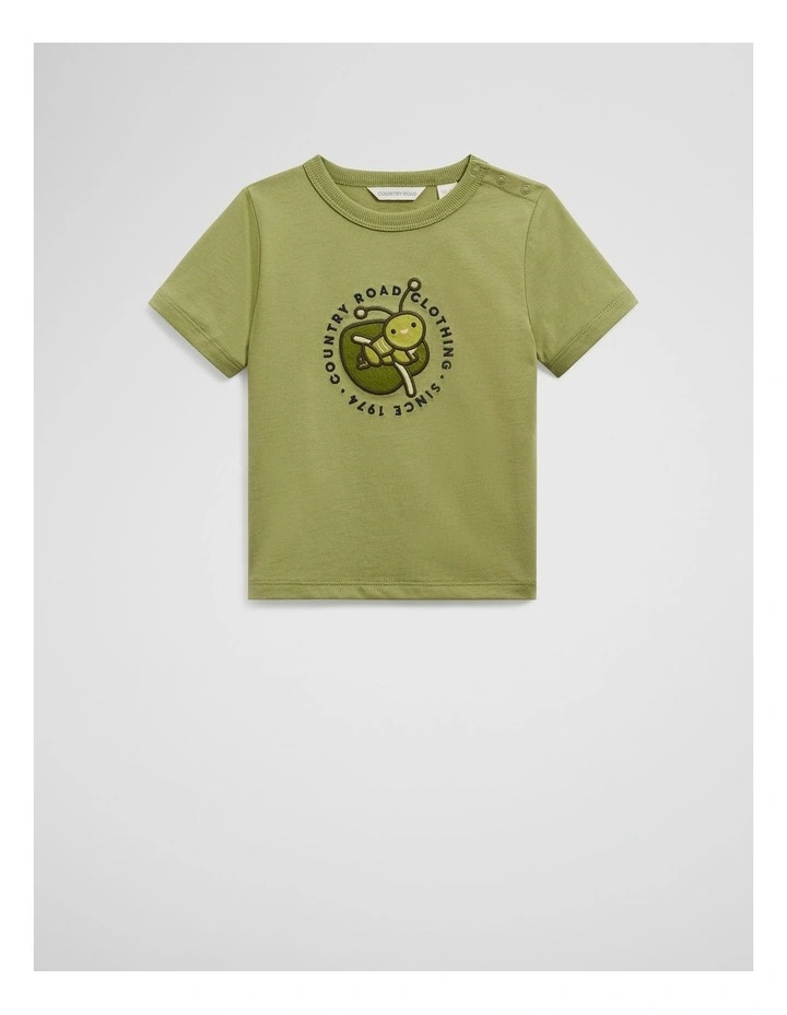 Organically Grown Cotton Grasshopper T-shirt in Pear image 4