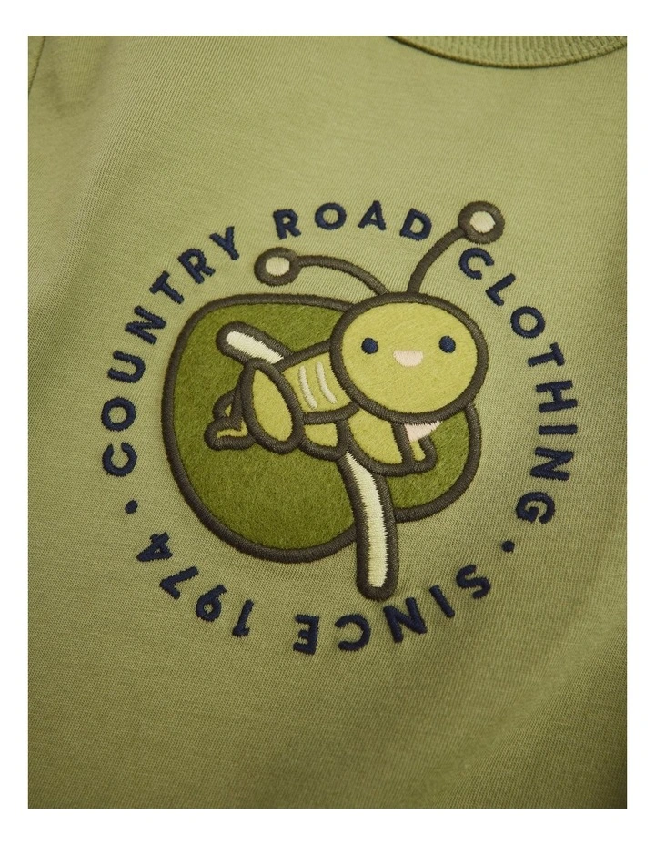 Organically Grown Cotton Grasshopper T-shirt in Pear image 5