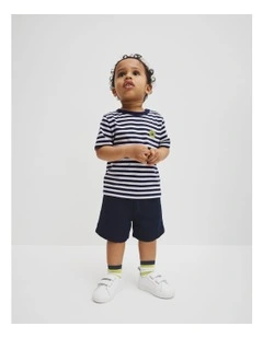 Stripe Leaf T-shirt in Navy Stripe