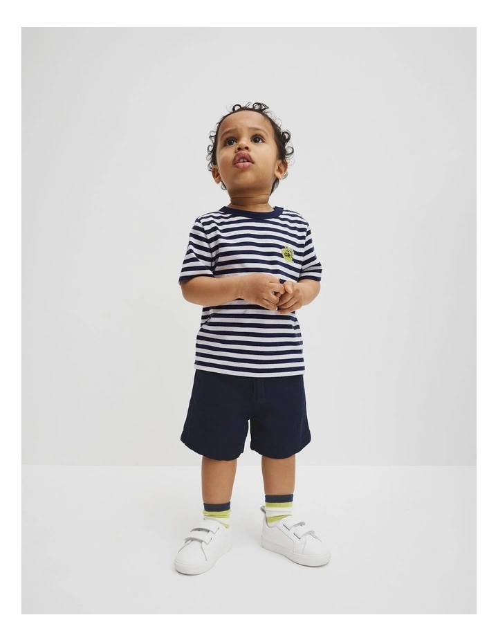 Stripe Leaf T-shirt in Navy Stripe image 1