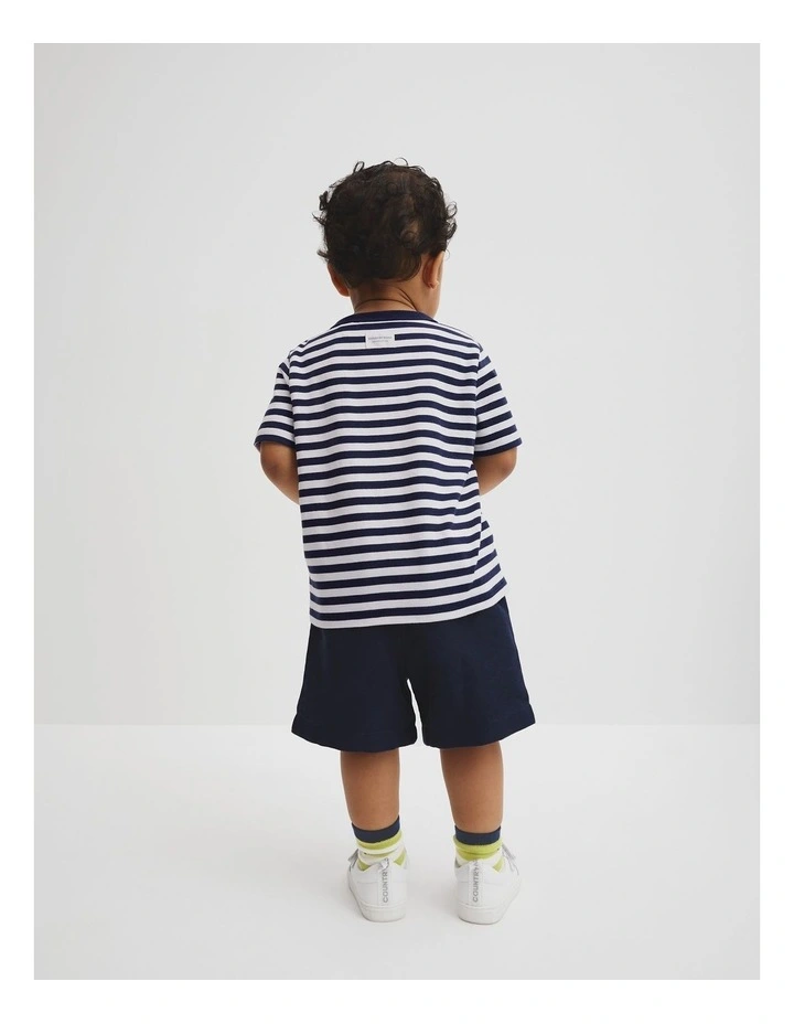 Stripe Leaf T-shirt in Navy Stripe image 3