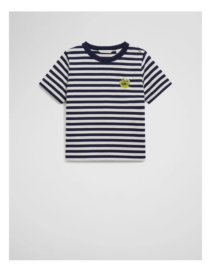 Stripe Leaf T-shirt in Navy Stripe image 4