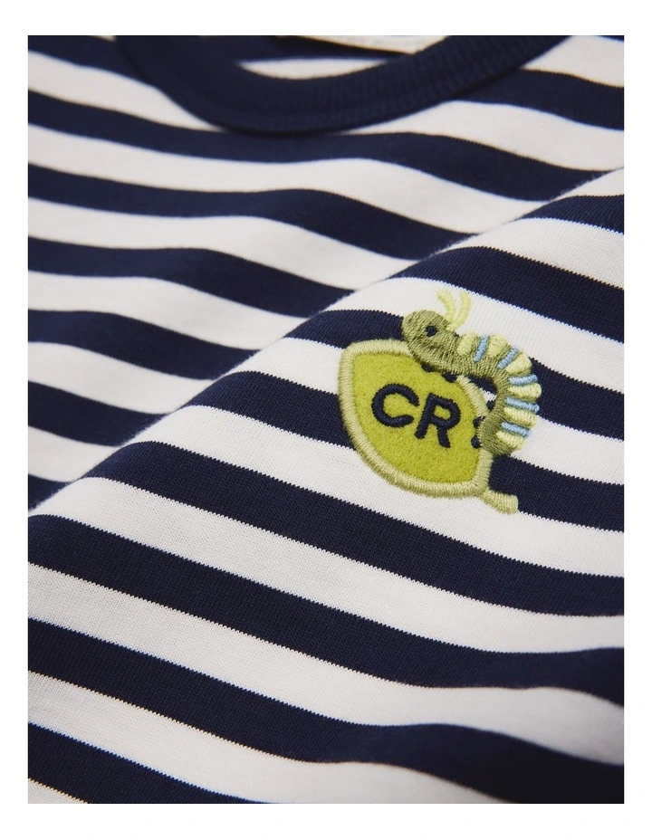 Stripe Leaf T-shirt in Navy Stripe image 5