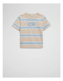 Cr Stripe T-shirt in Oat