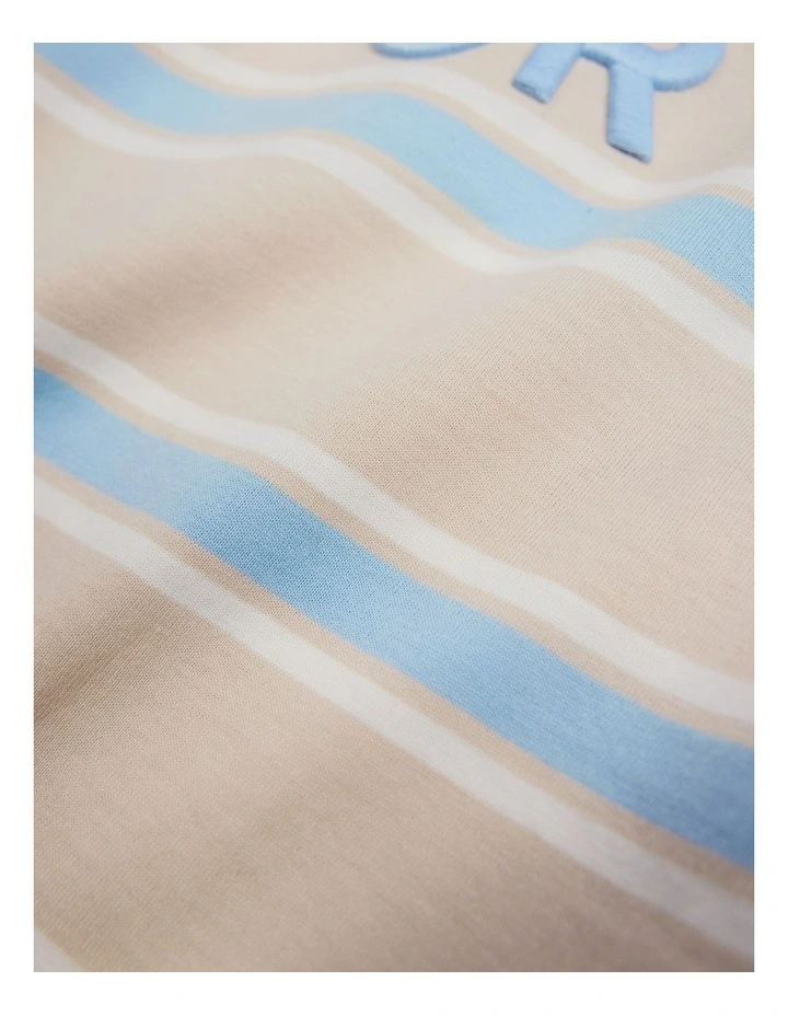 Cr Stripe T-shirt in Oat image 2