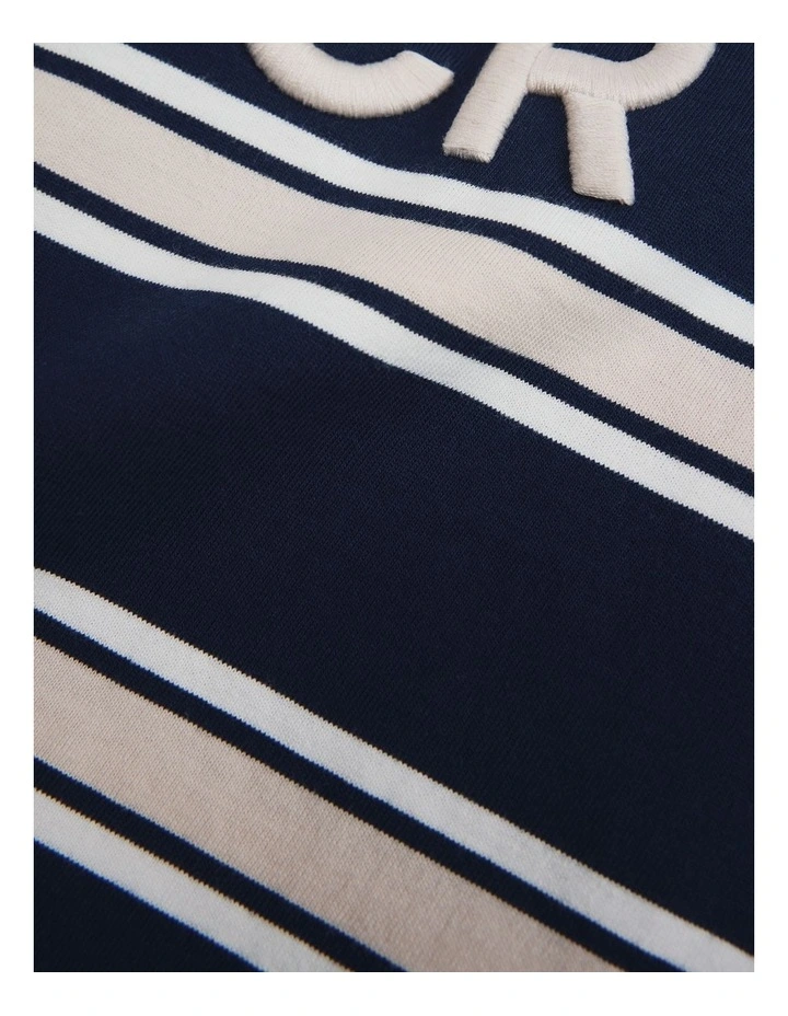 Cr Stripe T-shirt in Navy image 5