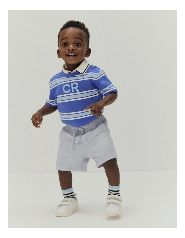 Cr Stripe T-shirt in Cobalt Blue image 2