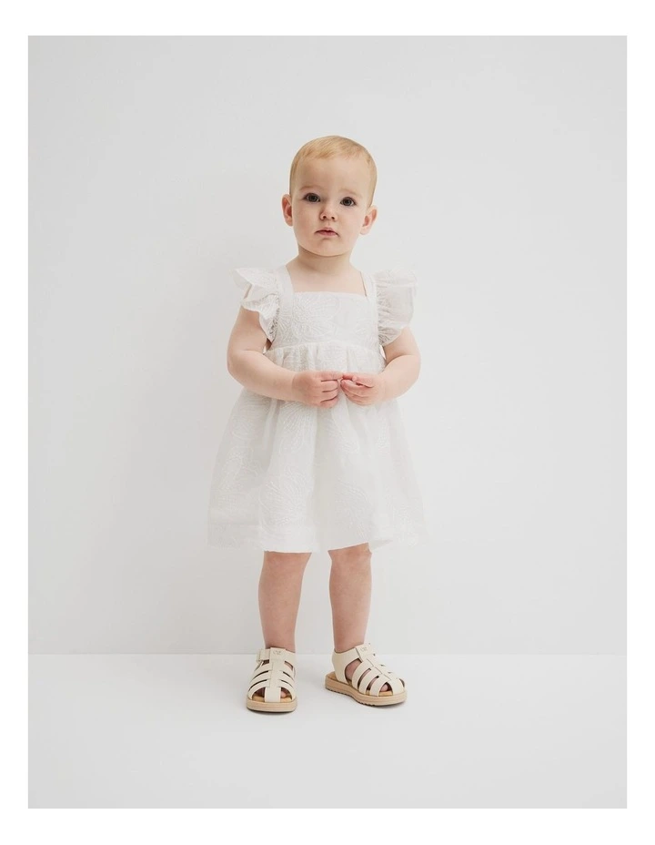 Floral Frill Strap Dress in Marshmallow image 1