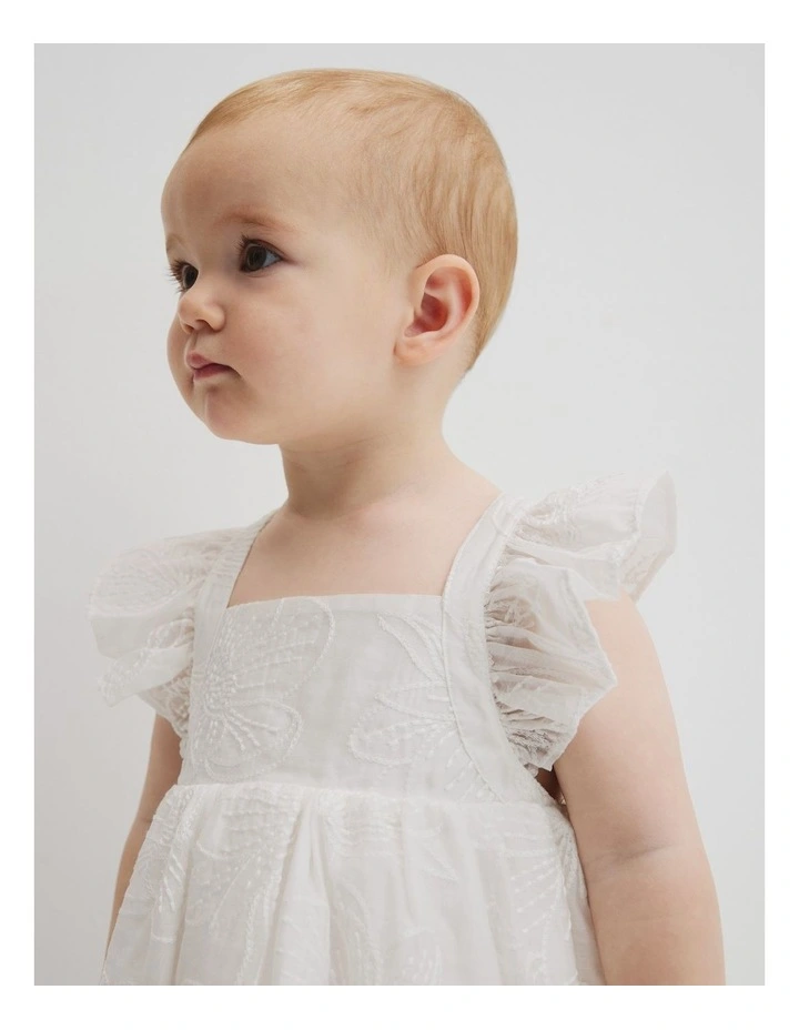 Floral Frill Strap Dress in Marshmallow image 2