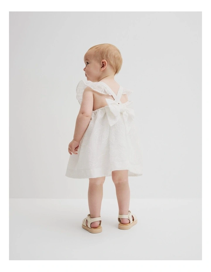 Floral Frill Strap Dress in Marshmallow image 3