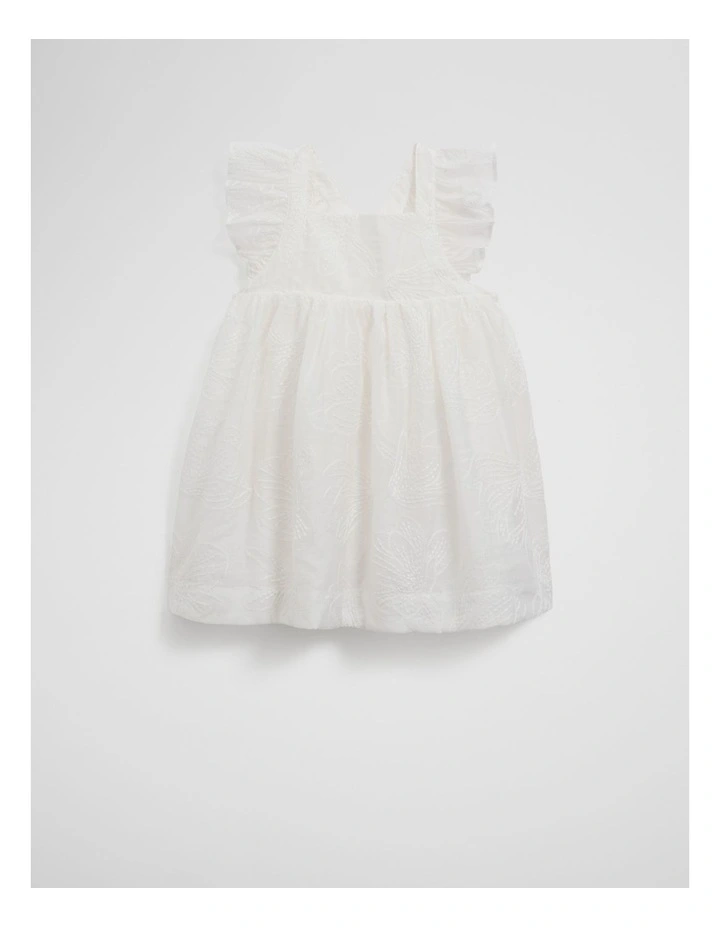 Floral Frill Strap Dress in Marshmallow image 4