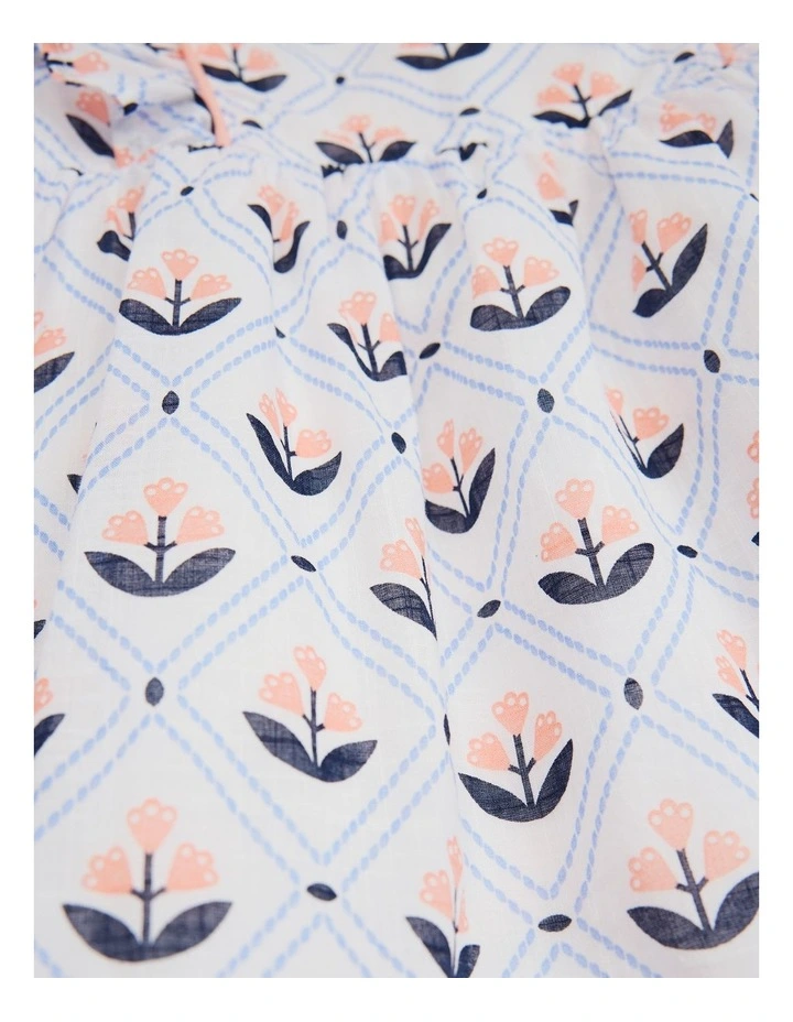 Short Sleeve Frill Print Dress in Marsh Floral image 5