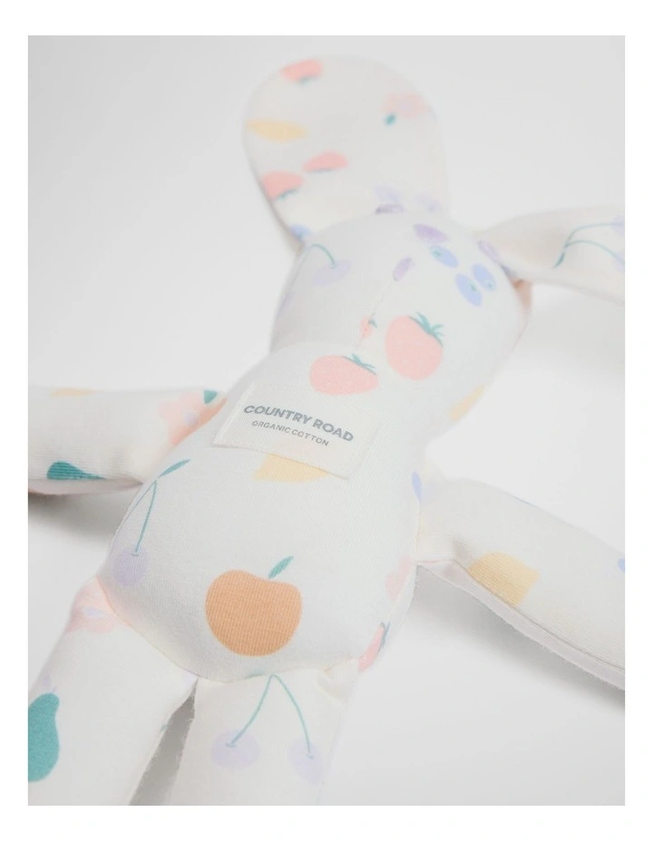 Organically Grown Cotton Fruit Print Bunny in Marsh Multi image 2
