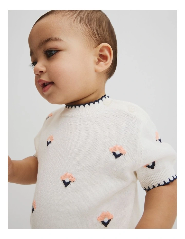 Flower Knit Top in Vanilla image 2