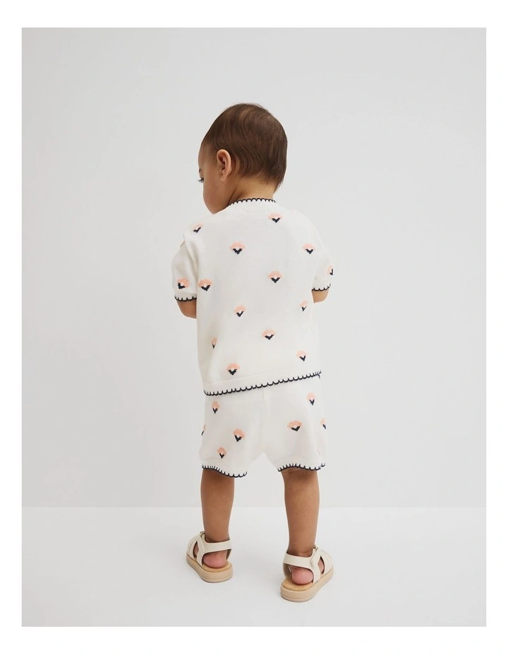 Flower Knit Top in Vanilla image 3