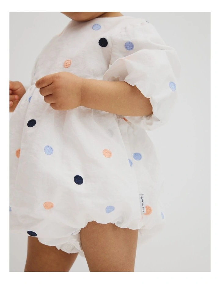 Puff Sleeve Romper in Marsh Spot image 2