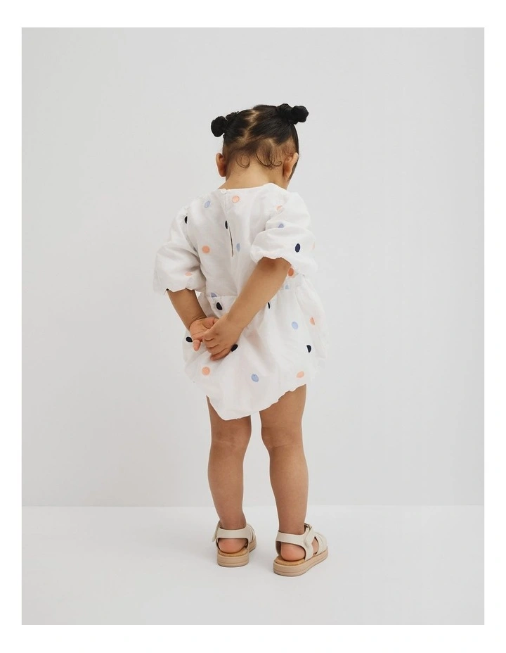 Puff Sleeve Romper in Marsh Spot image 3