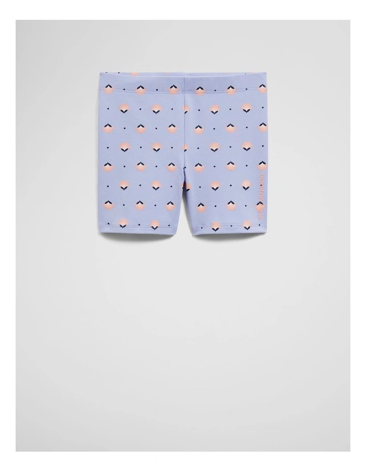 Organically Grown Cotton Blend Bike Short in Bluebell Geo image 1