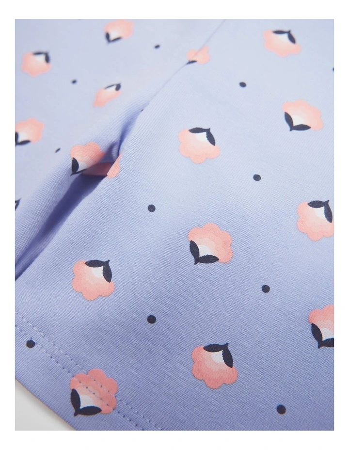Organically Grown Cotton Blend Bike Short in Bluebell Geo image 2