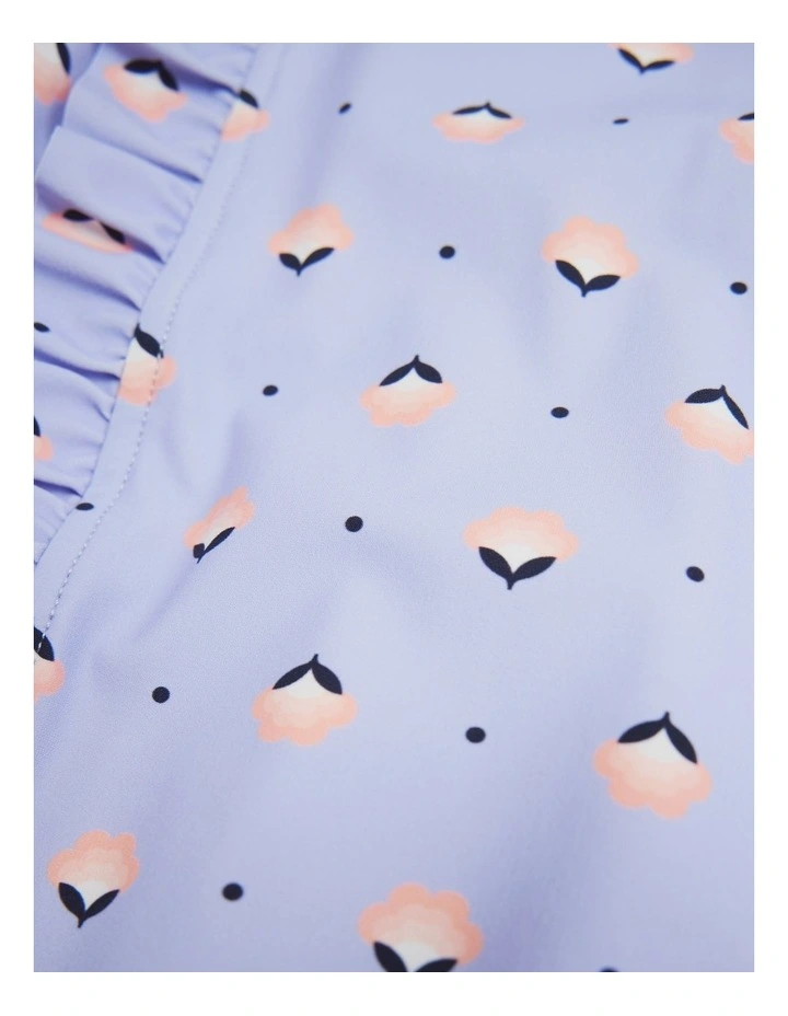 Frill Detail Bather in Bluebell Geo image 5