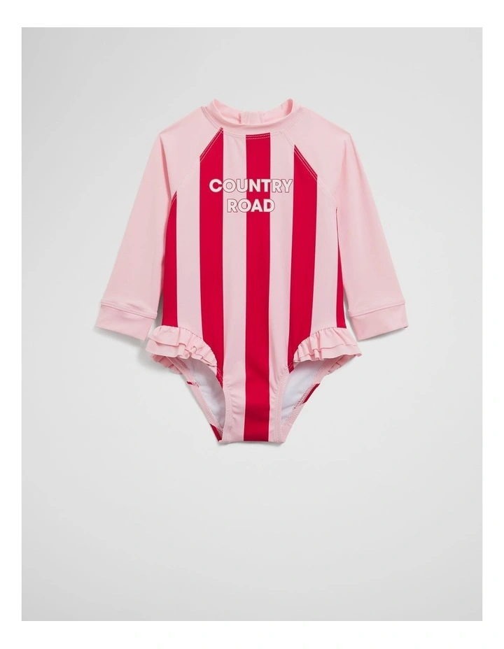 Block Stripe Swimsuit in Multi Pink image 1