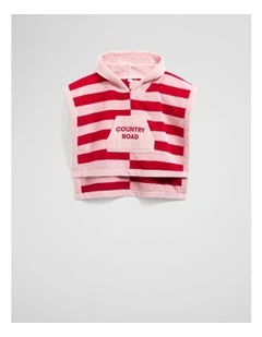 Block Stripe Poncho in Multi Pink