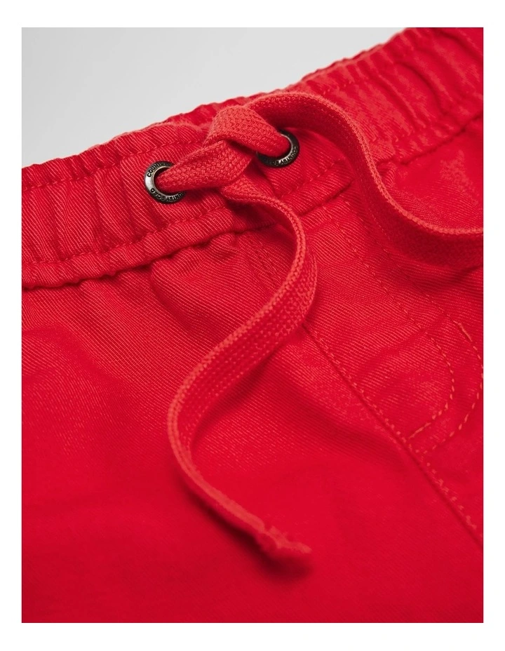 Cotton Linen Short in Rich Red image 2